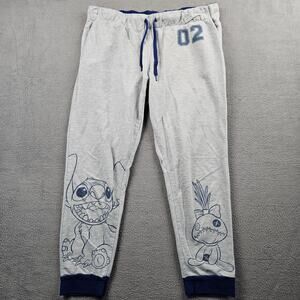 Lilo Stitch Joggers Lounge Pants Womens L Gray Pocket